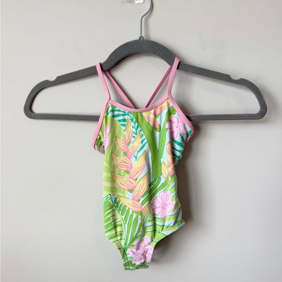 Lilly Pulitzer Kids Swim One Piece - Green and Pink - Picture 1 of 4